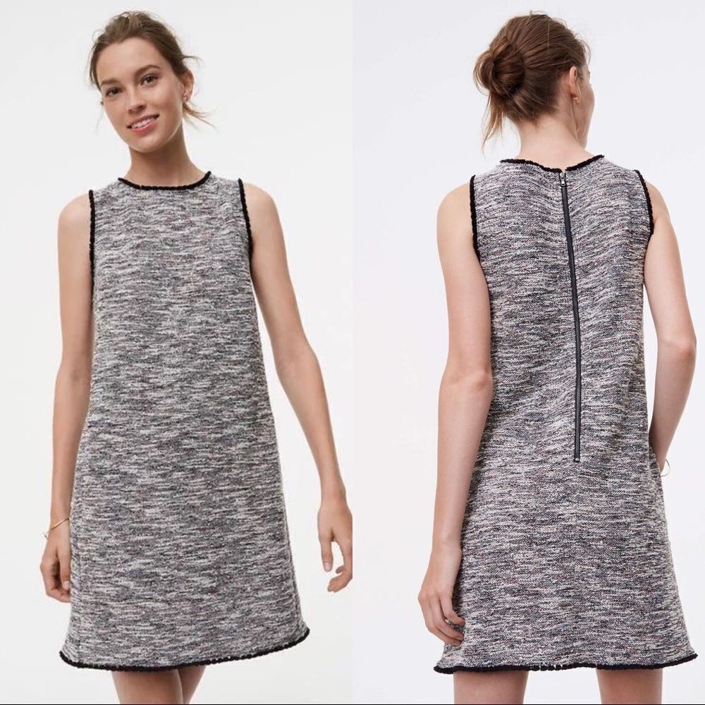 🚨 3 for $25 - LOFT fringe tweed shift dress